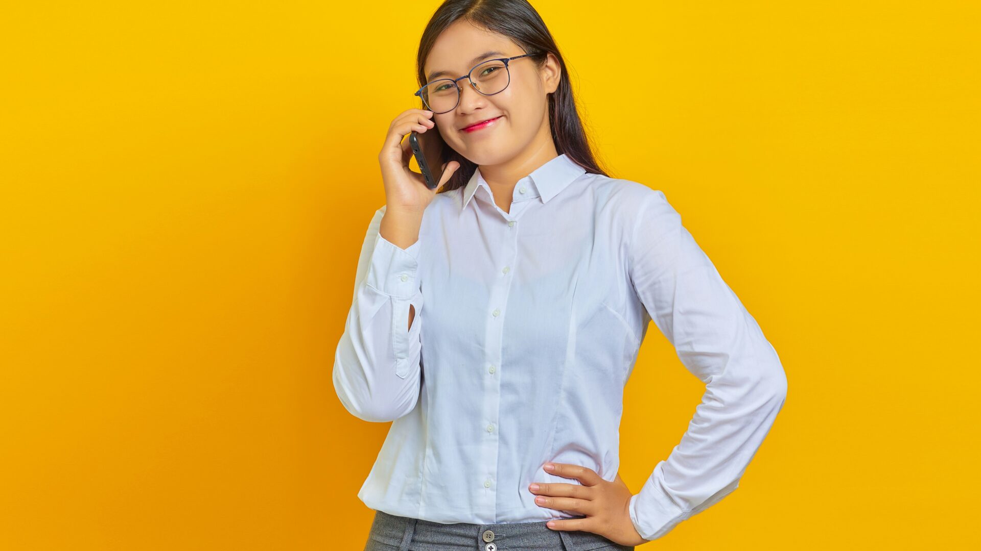 Young woman on mobile phone